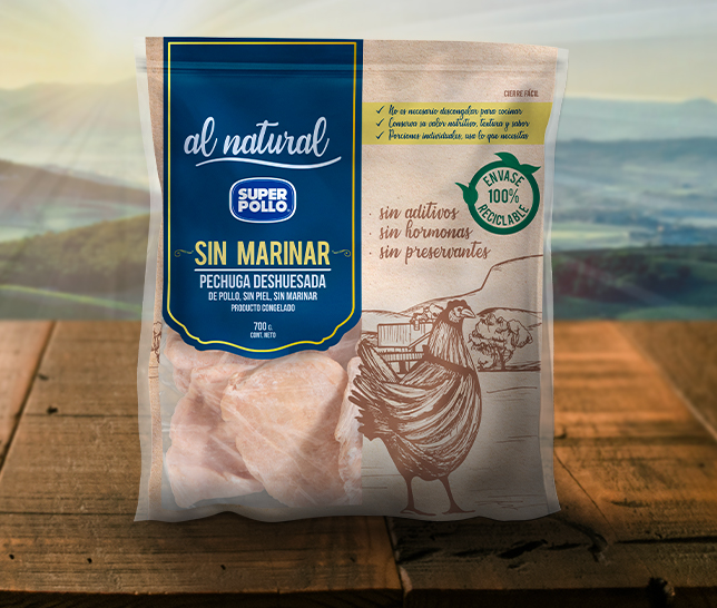 nuevo envase congelado productos al natural super pollo