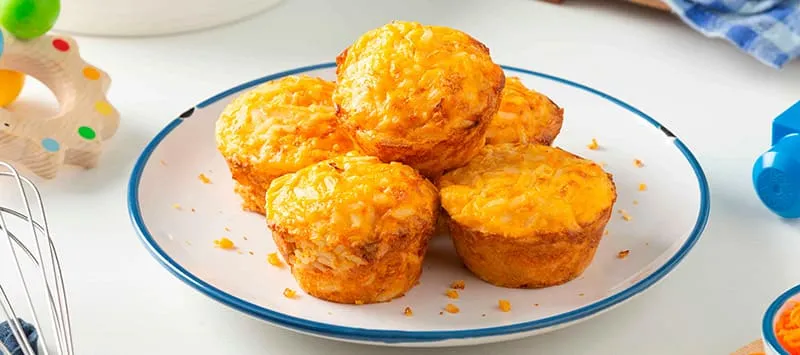 Muffins relleno de pollo y arroz