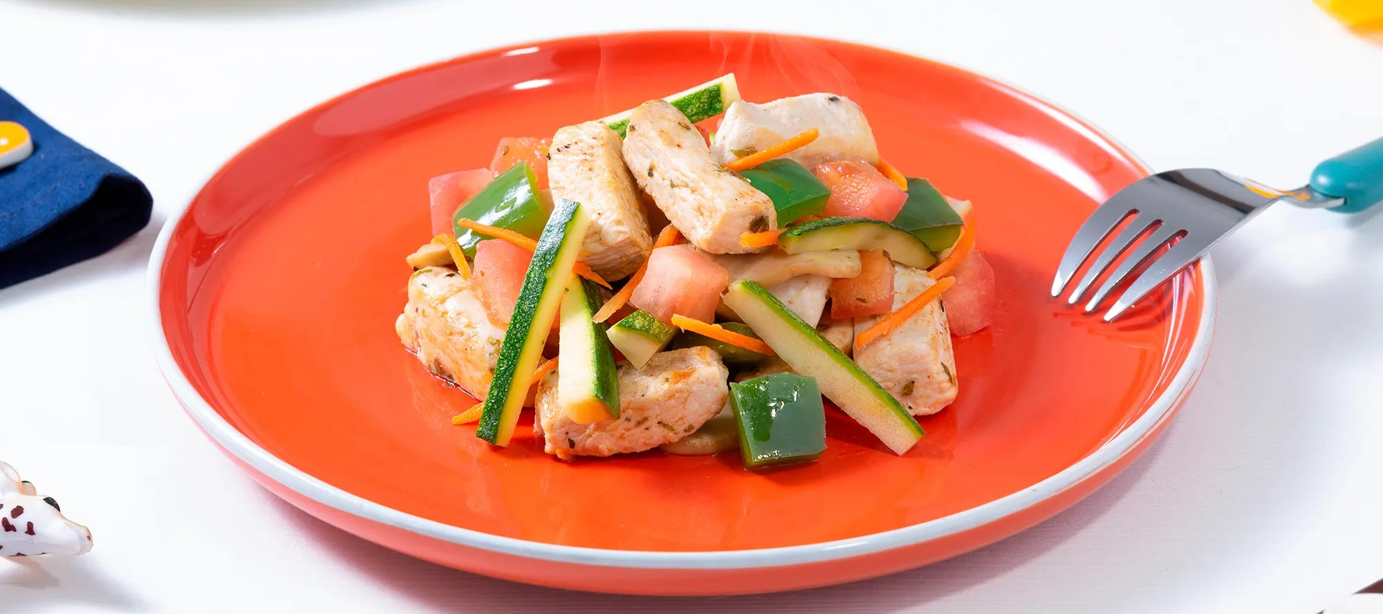 Wok de pollo con verduras