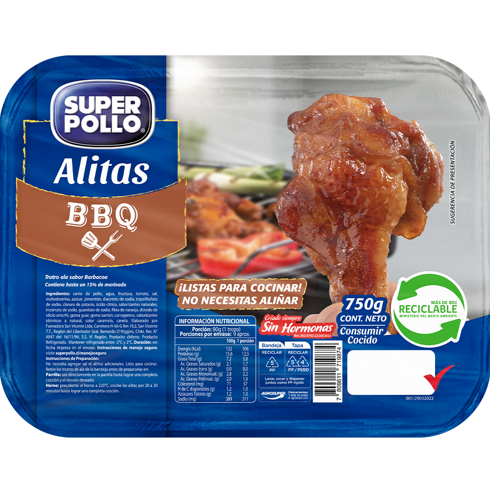 alitas barbecue super pollo