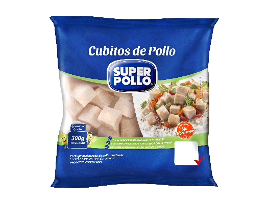 Cubitos de pollo congelados