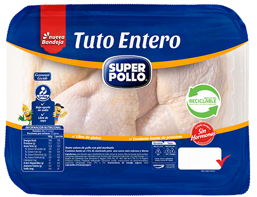 tuto entero en trozados marinados super pollo