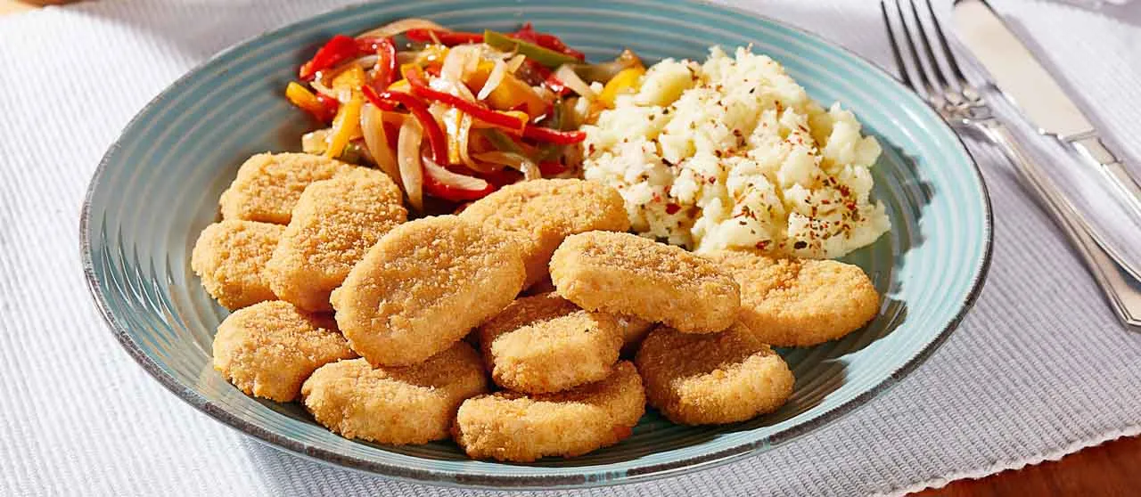 Nuggets de pollo con puré de camote